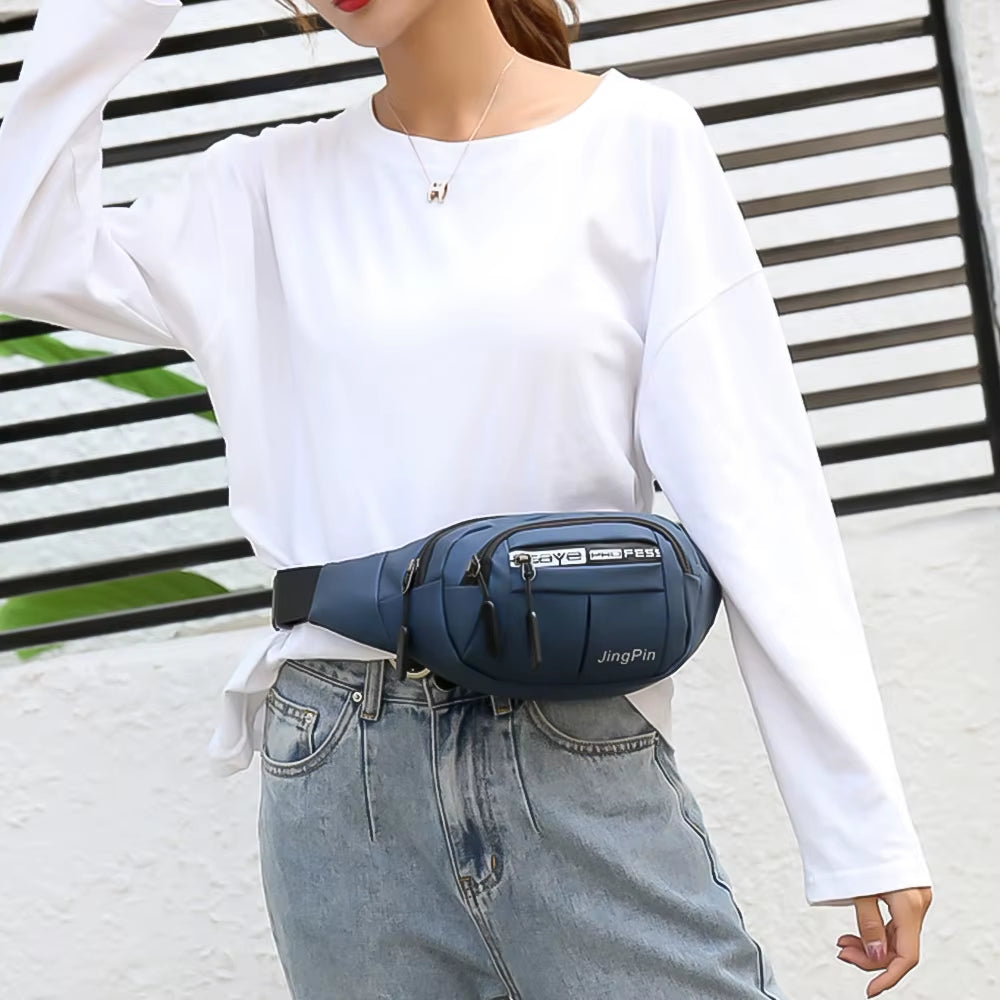 Outdoor Waist Bag Waterproof Waist Bum Bag Running Jogging Belt Pouch Zip Fanny Pack Mobile Phone Bag Oxford Cloth Chest Bag