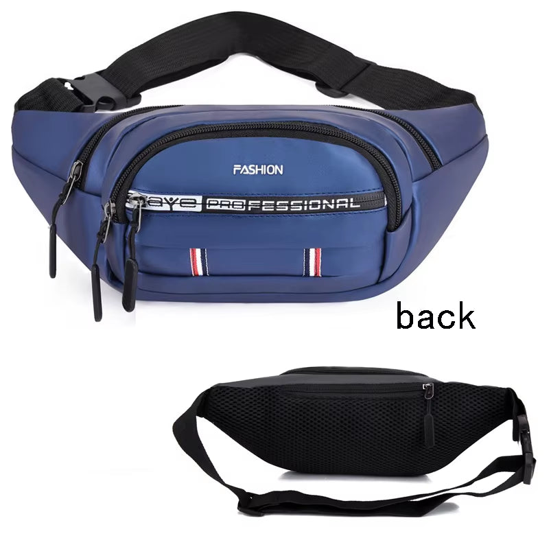 Outdoor Waist Bag Waterproof Waist Bum Bag Running Jogging Belt Pouch Zip Fanny Pack Mobile Phone Bag Oxford Cloth Chest Bag
