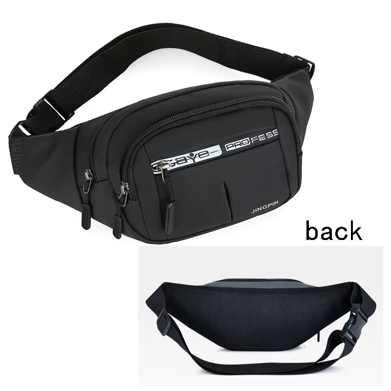 Outdoor Waist Bag Waterproof Waist Bum Bag Running Jogging Belt Pouch Zip Fanny Pack Mobile Phone Bag Oxford Cloth Chest Bag